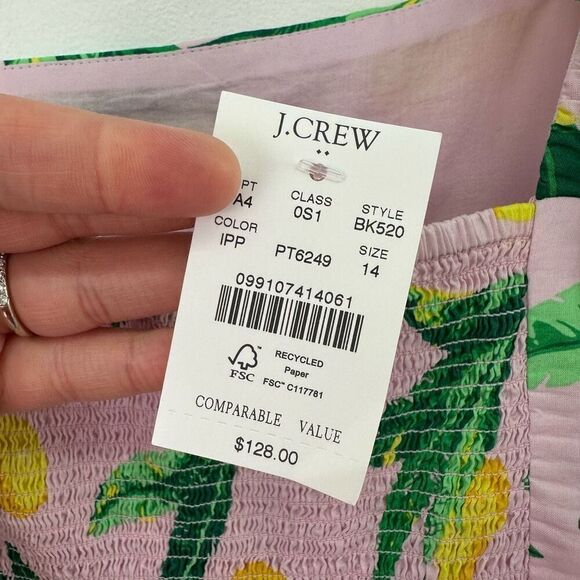 J. Crew Factory Women’s Plus Size Pink Lemon Novelty Printed Sleeveless Midi Dre - Picture 5 of 15